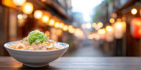 Street style ramen experience tokyo food photography lantern-lit atmosphere close up view culinary culture