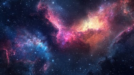 Naklejka premium Colorful cosmic nebulae Celestial wonders Cosmic starry sky concept illustration.