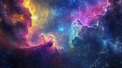 Fototapeta premium Colorful cosmic nebulae Celestial wonders Cosmic starry sky concept illustration.
