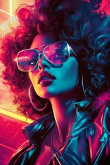 Celebrating the iconic aesthetics of the 1980s through vibrant art.