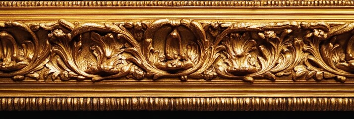 Elaborate Golden Frame Detail, Classic Ornamentation and Rich Texture