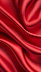 Obraz premium Rich red fabric drapes gracefully with light and shadow, creating flowing curves