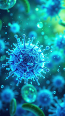 Fototapeta premium Magnesium glycinate molecule with a blue glow depicting its health benefits.