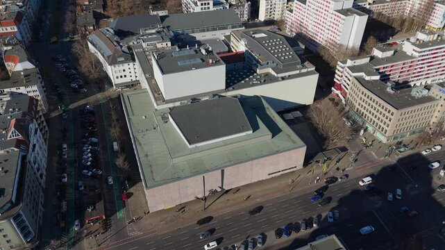 Aerial drone shots of the Deutsche Oper Berlin.