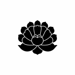 creative details Peony Flower Icon vector illustration