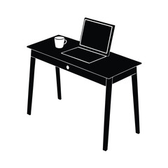 Fototapeta premium Wooden office desk with laptop and computer furniture for business work