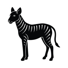 Cute wild zebra cartoon illustration isolated as a black and white mammal vector art drawing