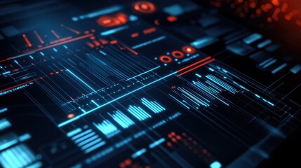 An AI powered music composition system generating custom soundtracks based on user mood and preferences, Entertainment technology style, photo of