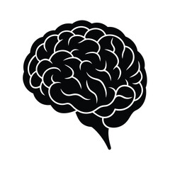 Vector illustration of the human brain with anatomical details and a focus on intelligence and neurology