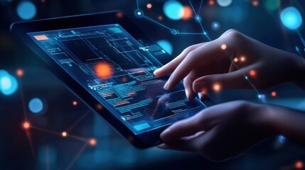 An AI powered personalized learning platform curating educational content based on student performance and learning preferences, Education technology style, photo of