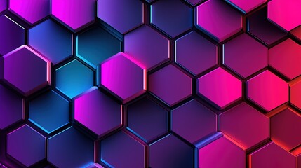 Geometric Hexagonal Pattern with Gradient Lighting, Clean Modern Design