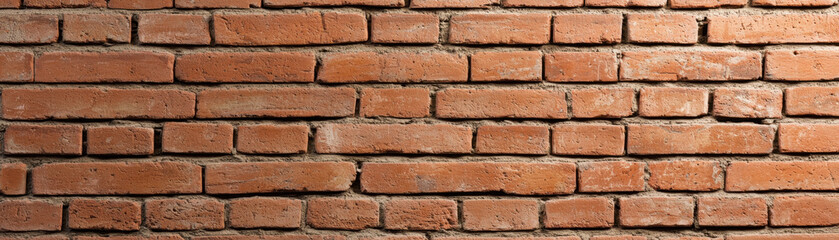 Obraz premium Red brick wall with visible mortar lines and slight patina, creating rustic texture