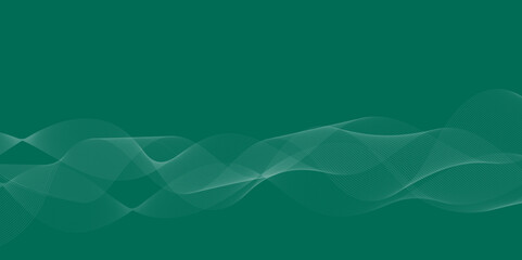 Emerald Green Wave Vector with Lush Foliage and Organic Flow
