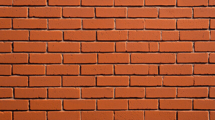 Obraz premium Red orange brick wall with fine mortar texture, creating warm and rustic appearance