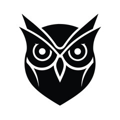 Owl with Heart Illustration in Cute Cartoon Style