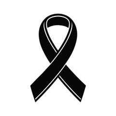 Black awareness ribbon symbol for cancer and HIV support with various medical awareness ribbons