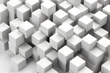 Obraz premium Stacking White Cubes Creates an Abstract Geometric Pattern and Modern Design