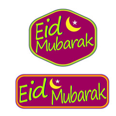eid mubarak sticker or banner set
