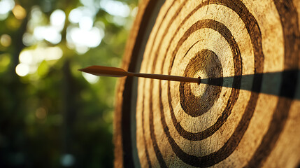 Archery Arrow Hitting Target Bullseye, Precision Accuracy Achivement