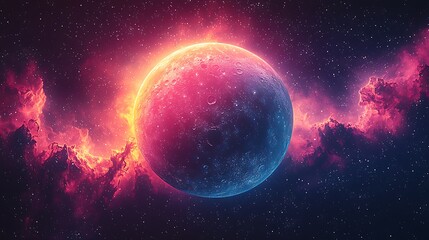 Obraz premium Dreamy pink space world high resolution photo