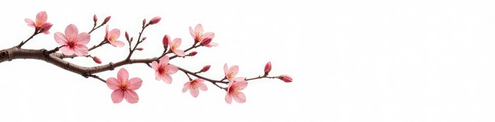 Delicate branches with leaves isolated on white background, tree branches, branches, floral