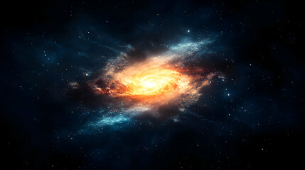 Obraz premium Colorful Spiral Galaxy in Deep Space