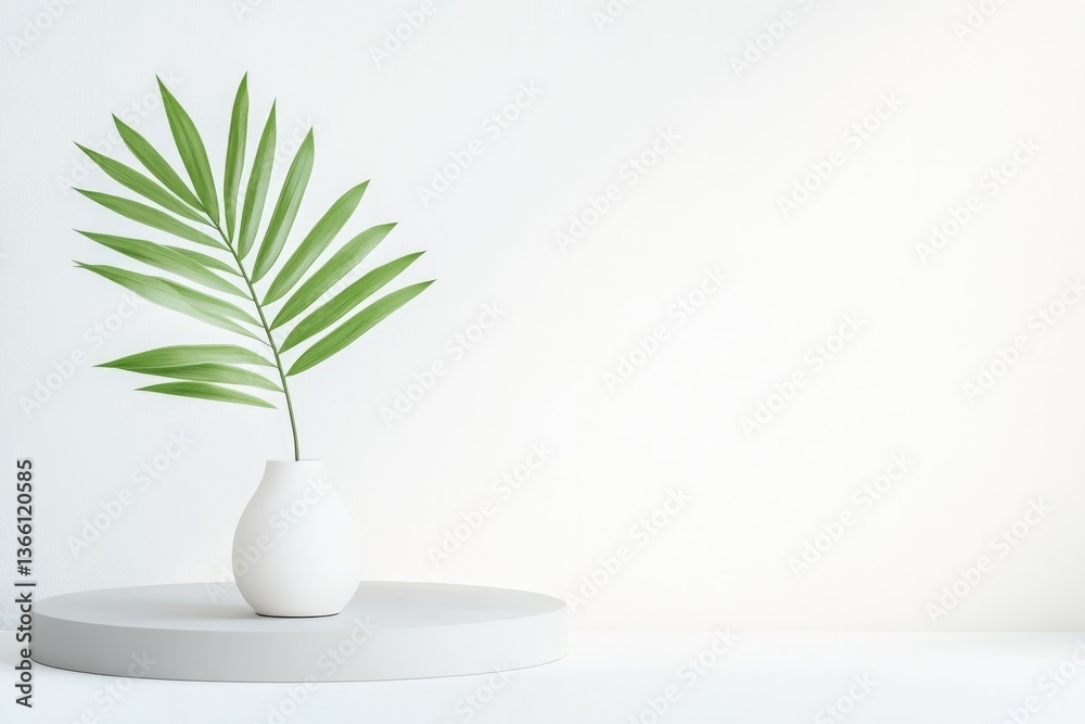 Poster minimalist monochrome podium with smooth matte surfaces displayed in clean and sophisticated studio 