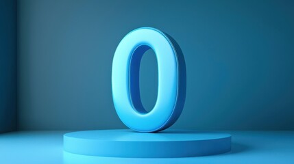 Number 0 3D rendering illustration, number symbol countdown concept poster background.