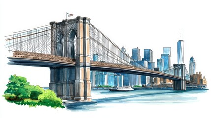 Fototapeta premium A vibrant portrayal of a famous structure in a minimalistic style.
