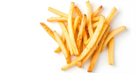 Fototapeta premium Golden Fries in a Clean White Setting