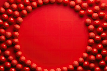 Red circle frame of small spheres