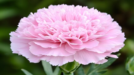 Beautiful Pink Carnation Flower Blooming in a Lush Green Garden During Spring Season