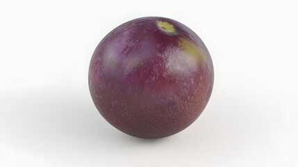 Fototapeta premium Single Fresh Purple Fruit on a White Background Highlighting Organic and Natural Qualities