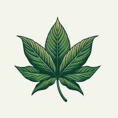 A leafy green plant with a stem and a leaf