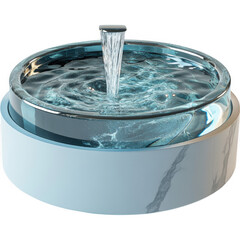 Ceramic Pet Water Fountain with Flowing Water and Transparent Background