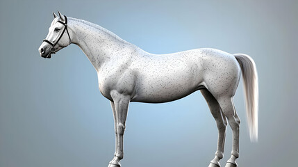 Fototapeta premium Spotted White Horse Profile Portrait