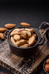 Brazil nut kernels in ceramic bowl