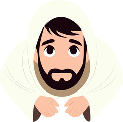 Jesus Christ Bowing Humble Prayer, a Orthodox Christian Worshipper happy Orthodox Good Friday