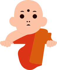 Young Buddhist Monk Peeking Illustration peeking, Buddhist Devotee