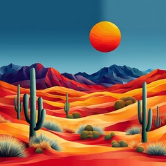 Scene abstract with winding desert river art high resolution image