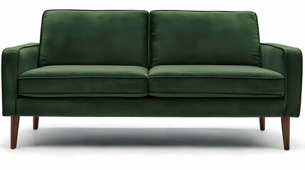Obraz premium Dark Green Velvet Two-Seater Sofa