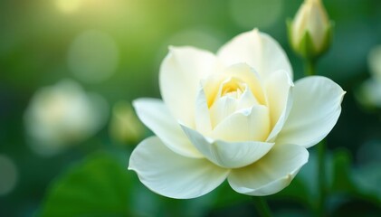 Obraz premium Close-up shot of pristine white petals, soft focus , studio shot, design element