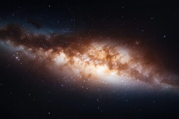 Obraz premium Cosmic scene showcases vibrant galaxy with swirling colors and t