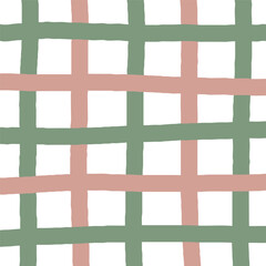 Hand-Drawn Plaid Pattern Set – Pastel Vector Grid Design