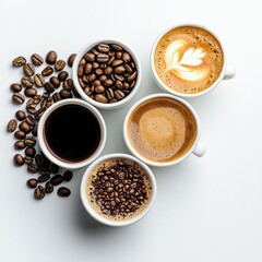 Fototapeta premium Stylish coffee recipes featuring fresh ingredients in bright lighting flat lay perspective showcasing versatility and appeal