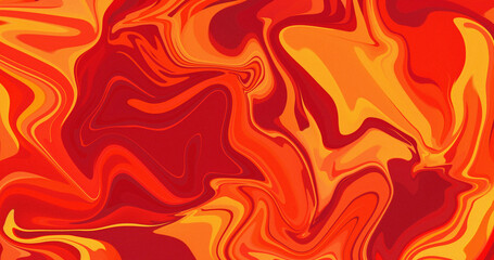Abstract Red Orange Swirls Fluid Marble Texture Design Art Background Wallpaper Image