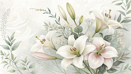 floral background with beautifully designed flowers