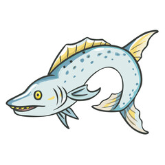 Obraz premium an illustrated aquatic creature with a unique shape, vibrant colors, and a charming expression. This artwork evokes a sense of curiosity and whimsy.