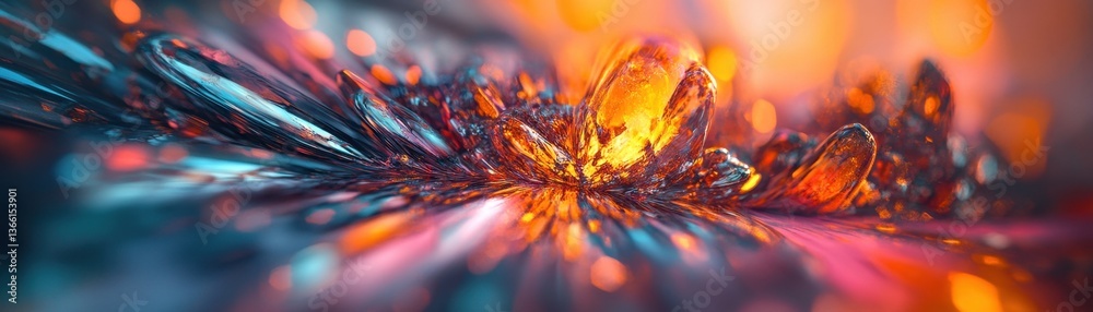Poster Abstract Multicolored Background with Glowing Light Effects and Dynamic Textures Featuring Intricate Patterns and Vibrant Colors Creating a Modern Futuristic Visual