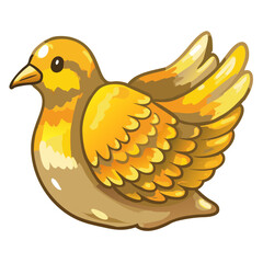 A golden bird illustration with open wings, simple and lovely artwork